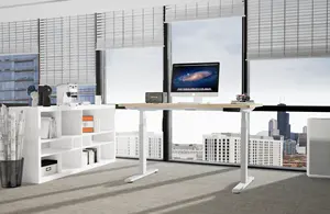 Home Furniture Executive Work Station Corner Drop Shipping Gray Electric Adjustable Desk