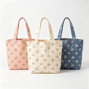 Bolsa de Tela Reutilizable Ecológica de 12oz/16oz con Logotipo Personalizado, Patrón de Letras y Cierre de Cremallera para Compras y Playa - Product Image 3