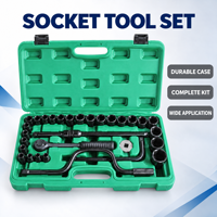 Jeu de clés à cliquet, jeu de douilles, rallonge, poignée en T, douilles de plusieurs tailles, kit d'outils de réparation automobile pour voiture et moto