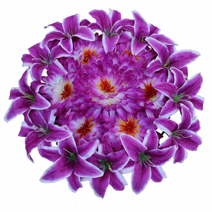 <span class=keywords><strong>Flores</strong></span> decorativas <span class=keywords><strong>de</strong></span> lirio, guirnaldas <span class=keywords><strong>de</strong></span> <span class=keywords><strong>flores</strong></span> púrpuras artificiales <span class=keywords><strong>para</strong></span> arreglo funerario - Product Image 4