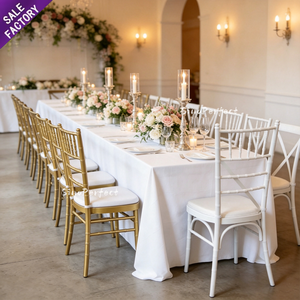 Wholesale Event Furniture Gold Metal Iron <b>Stackable</b> Wedding Chivari Chavari Tiffanie <b>Chair</b> With Seat Cushion - Product Image 1