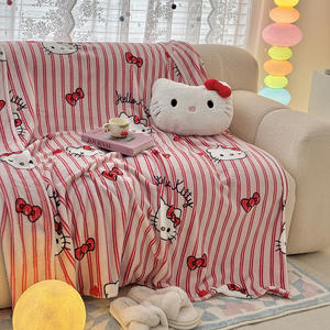 Couverture en polaire de lait à double face à motif de dessin animé en gros, couverture légère pour la climatisation, couverture de sieste de bureau - Product Image 4