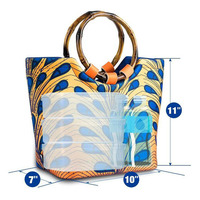 Portable néoprène sac à déjeuner poignée en bois fermeture à glissière fourre-tout étanche pour pique-niques dames filles Design de mode Sublimation