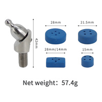 Kit de têtes de remplacement à percussion filetées M8 pour réparation de bosses sans peinture, pour tête de marteau avec pointe en acier inoxydable et tampons de caoutchouc