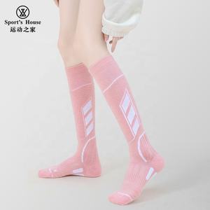Épaissie Compression Performance nouvelles femmes <span class=keywords><strong>laine</strong></span> ski chaussettes imprimer genou chaud long sport tricoté chaussettes épais Sport chaussette - Product Image 3