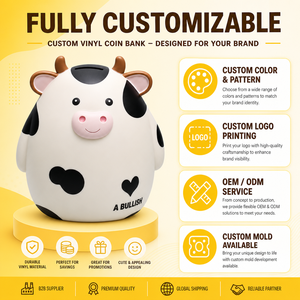 Hucha de PVC con Forma de Vaca <span class=keywords><strong>para</strong></span> Niños - Gran Capacidad, Diseño de Dibujos Animados, Portátil e Impermeable, Regalo Divertido <span class=keywords><strong>para</strong></span> el Aprendizaje de Hábitos Financieros - Product Image 3