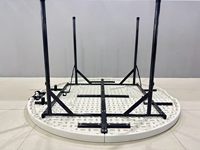 Table de réception ronde en plastique blanche, pliable en deux, moderne et durable, 60/72 pouces, pour événements extérieurs