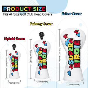 Housse de tête de club de golf personnalisée de haute qualité avec logo brodé, pour driver et woods, pour gaucher - Product Image 2