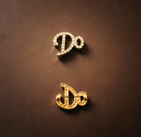 Étiquette de vêtement en métal plaqué or 3D personnalisée de luxe, sertie de cristaux de strass, pour jeans, vestes, chaussures, décoration intérieure
