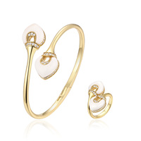 nouveau Style à la mode bracelet anneau pour les femmes cubique zircone mariage Divas 'Dream Bracelet ensemble Dubai bijoux