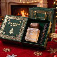 Bouteilles de diffuseur de parfum en bois de 100 ml, carrées, vides, de luxe, avec bouchon à vis créatif, pour Noël, avec emballage – Vente en gros