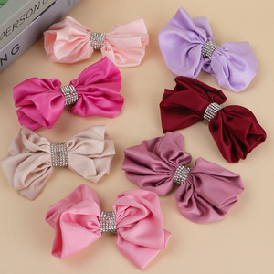 Pinzas para el Cabello con Lazo de Satén Extra Grande Estilo Francés con Diamantes de Imitación, Accesorios Casuales para el Cabello - Product Image 2