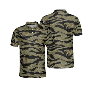 Polo de golf en polyester spandex à manches courtes T-Shirt tactique d'été personnalisé pour hommes - Product Image 5