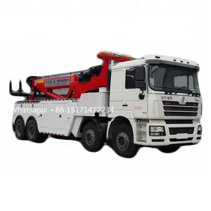 360 Độ Xoay Shacman 12 Wheeler Người Phá Hủy Cơ Thể 50ton Rotator Nhiệm Vụ Nặng Nề Đường Cứu Hộ Kéo Phá Hủy Chiếc Xe Tải Để Bán