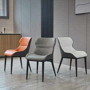 Silla de Comedor Tapizada con Marco de Madera, Patas Elípticas Cónicas, Sólida, Personalizada, Antimanchas, de Cuero Sintético / Genuino - Product Image 5