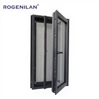 Fenêtre à battant en aluminium ultra-étroite Rogenilan, moderne et ventilée, avec double vitrage trempé et moustiquaire