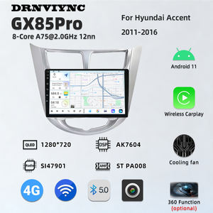 9 इंच एंड्रॉइड 8-कोर कार रेडियो स्टीरियो, Hyundai उच्चारण 2011-2016 GPS कार्प्ले वाईफाई 4g dsp ऑडियो डीवीडी प्लेयर - Product Image 4