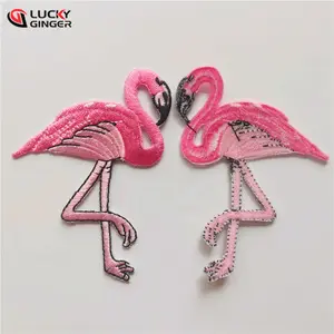맞춤형 크기 플라밍고 패치 플라밍고 자수 다리미 패치에 플라밍고 자수 패치 다리미 - Product Image 1