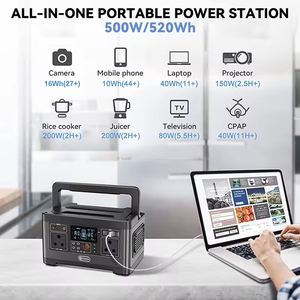 Trạm điện di động 500 Watts năng lượng mặt trời Máy phát điện thế hệ Off lưới năng lượng lưu trữ hệ thống dự phòng với biến tần - Product Image 3