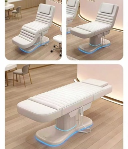 Table de soin esthétique électrique réglable en cuir PU, fauteuil de salon de beauté en acier inoxydable pour spa - Product Image 6