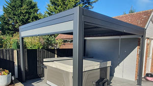 Pergola bioclimatique motorisée électrique en aluminium sur mesure de luxe <span class=keywords><strong>4x3</strong></span>, avec protection solaire LED, écologique et imperméable - Product Image 2