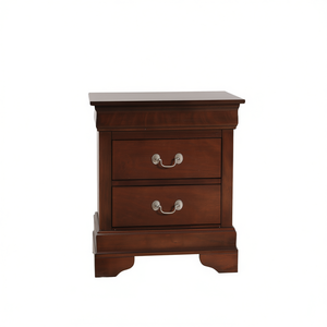 Glory Furniture Table de chevet Louis Philippe à 2 tiroirs, meuble de rangement en bois pour chambre à coucher, finition Cappuccino - Product Image 1