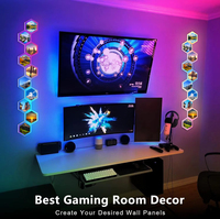 Lampe LED hexagonale modulable pour salle de jeu, application Smart Life moderne, télécommande, 33W, WiFi, Bluetooth, pour mur photo à assemblage libre
