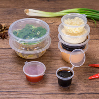Gobelet de conservation de sauce en plastique de forme personnalisée, compatible micro-ondes, récipient alimentaire en PP avec couvercle à fermeture à pression pour pique-nique, collations, sauces