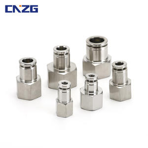 304 Stainless Steel <b>Quick</b> Connect Air <b>Connector</b> PC External Thread to PCF Internal Thread Pneumatic Part Straight-Through - Product Image 3