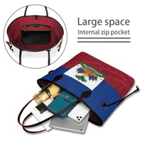 Sac fourre-tout en cuir imprimé Haïtien unique pour femme, sac à main hobo décontracté de luxe avec pochette zippée, idéal pour le travail, le quotidien, les week-ends et les voyages