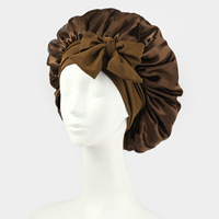 Bonnet en satin de soie de haute qualité, logo personnalisé, bonnet de douche, bonnet de nuit, bandeaux pour cheveux, grand bonnet de designer pour femmes, pour cheveux bouclés