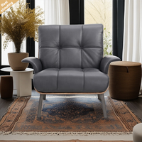 Canapé minimaliste de luxe confortable, fauteuil en cuir PU, chaise de bureau, chaise de salon pour hôtel, villa