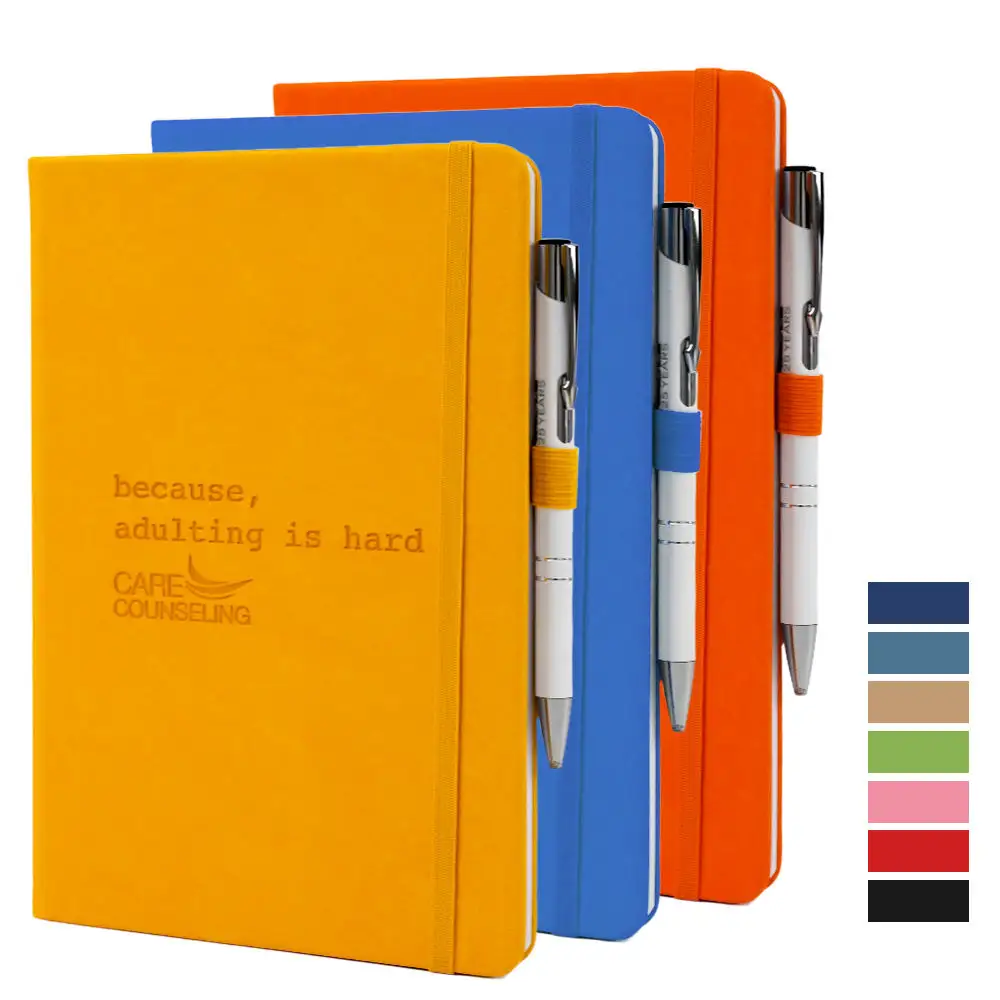 Custom Logo Gedrukt A5 Hard Cover Zacht Lederen Dagboek Planner Pu Mini Notebook Dagboek Voor Promotie