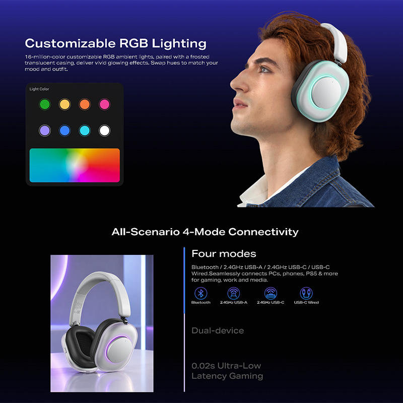 Infinix Space Max Wireless Headphones Adaptive Hybrid ANC 42dB RGB ...