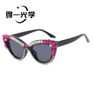 Cat Eye <b>Sunglasses</b> Black Frame Rhinestone Women's UV400 Party Fashion - Product Image 2