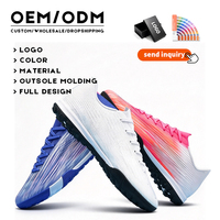 Chaussures de football professionnelles FG pour hommes, en tricot tissé, semelle TPU durable, pour terrain ferme, toutes saisons, vente directe usine
