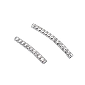 Tubo de acero inoxidable grabado en relieve para la fabricación de pulseras, forma irregular, superficie lisa, componentes para joyería. - Product Image 4