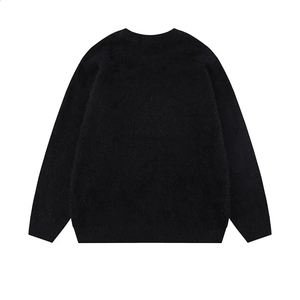 เสื้อสเวตเตอร์ผ้าขนแกะสำหรับผู้ชายเสื้อถักลายตัวอักษรแจ็คการ์ด - Product Image 4