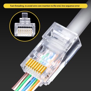 Cat6 <b>RJ45</b> Connector Through Hole 8P8C Unshielded Gold Plated Ethernet Connector for Network <b>Cable</b> - Product Image 4