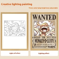 Une Pièce Anime LED Lumière Peinture Ornement Creative Source Lumineuse pour Chambre Chevet TV Cabinet Couple Cadeau