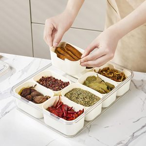 Plateau de service divisé avec couvercle et poignée, résistant à la chaleur, compatible lave-vaisselle, boîte à collation, organisateur pour plateau à fruits - Product Image 3