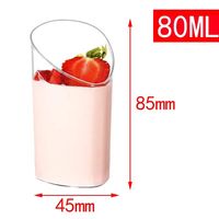 Mini tasse en plastique PS transparent élégant dessert incliné pouding Mousse Parfait récipient de service