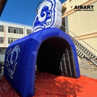Tunnel gonflable de couleur bleue pour décoration des activités de jeu de football de taille géante, pour l'entrée de la mascotte animale