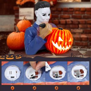 Estatua de Michael Myers con Calabaza Iluminada, Decoración de Halloween para Exteriores, Funciona con Batería, Figura de Película de Terror, Decoración de Plástico - Product Image 4