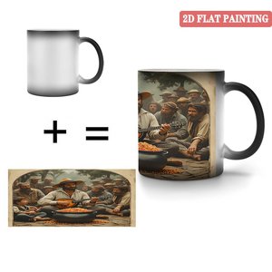 Mug en céramique noir mat givré 11oz, tasse à boire quotidienne activée par la chaleur - Product Image 4