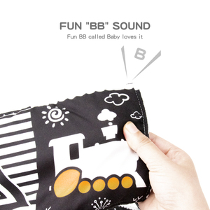 JinYing Opp Bag Black and White Baby Bedskirt Multi Style Kids Activity Cloth Books for Babies with BB Sound - Product Image 5