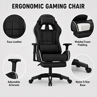 Chaise de jeu en similicuir ALINUNU ODM OEM pour salle de jeu, chaise de jeu ergonomique avec accoudoirs réglables