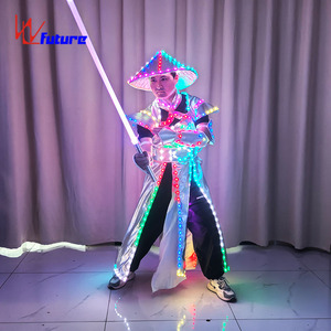 Led Luminous <strong>Clothes</strong> Chinese Traditional General'S Costume Gown Dance Samurai Costumes With Performance Rave <strong>Clothes</strong> - Product Image 1