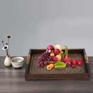 ถาดไม้ทำมือสำหรับเสิร์ฟอาหารในครัว อาหารเช้า กาแฟ ขนม ของว่าง เป็นมิตรกับสิ่งแวดล้อม ถาดไม้ธรรมชาติสำหรับใช้ในบ้าน - Product Image 4