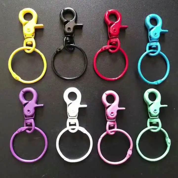 Gancio per cani in lega di zinco di alta qualità multi colore personalizzato separato anello di salto combinazione portachiavi moschettone portachiavi a spirale,